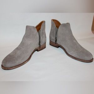 FRYE Melissa Shootie Zip Suede Ankle Booties Boots Stone/Gray/Taupe Size 8